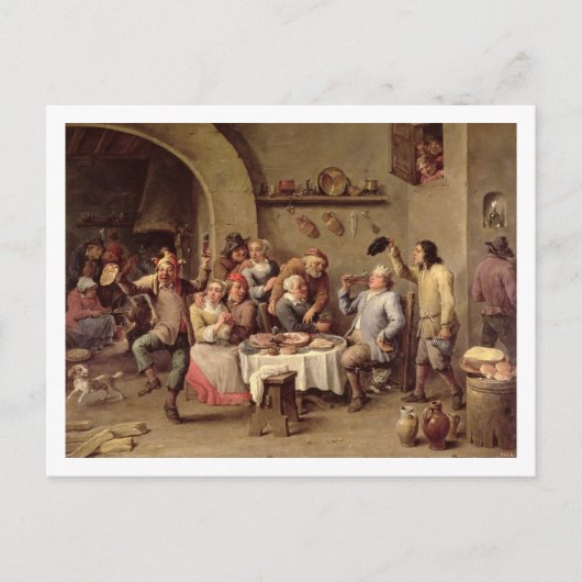 Carnaval: Le Roi Boit, 1690 (olie op koper) Briefkaart (Voorkant)