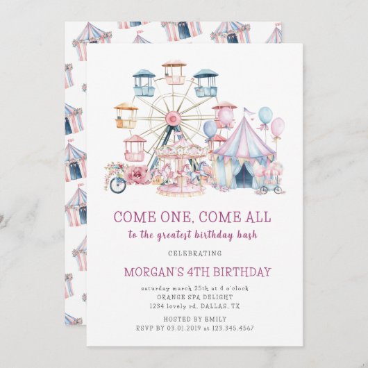 Carnaval Leuke verjaardag Budget Uitnodiging (Voorkant / Achterkant)