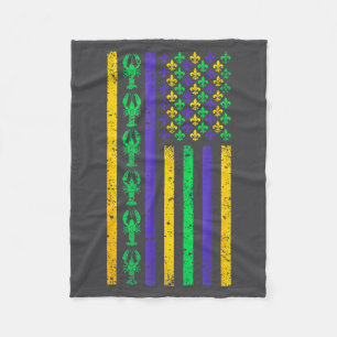 Carnaval Mardi Gras Usa Amerikaanse Vlag Rivierkre Fleece Deken