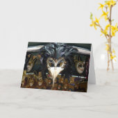 Carnaval Mask, Venetië, Italië - kaart (Gele Bloem)