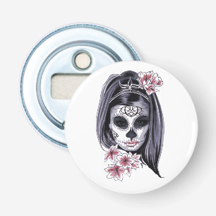  carnaval masker schedel Thunder_Cove Button Flesopener
