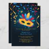 Carnaval Masker Uitnodiging (Voorkant / Achterkant)