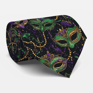 Carnaval Masker Vintage Mardi Gras Kralen Goud Ver Stropdas