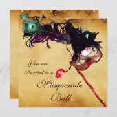 CARNAVAL MASKERS Classy Parchment Kaart (Voorkant / Achterkant)