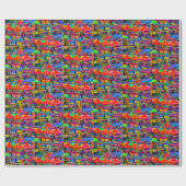 Carnaval Modern Abstract Schilderij Verjaardagscad Cadeaupapier (Vlak)