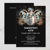 Carnaval nacht circus vuurwerk carrousel verjaarda kaart (Voorkant / Achterkant)