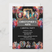 Carnaval nacht circus vuurwerk festival performer kaart (Voorkant)