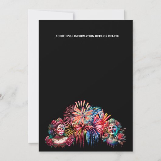 Carnaval nacht circus vuurwerk festival performer kaart (Achterkant)
