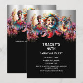 Carnaval nacht circus vuurwerk maskerade maskers kaart (Voorkant / Achterkant)