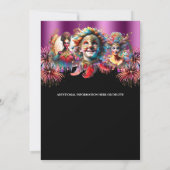 Carnaval nacht circus vuurwerk masquerade paarse kaart (Achterkant)