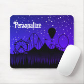 Carnaval nacht zomer kermis rit zwart blauw muismat (Met muis)