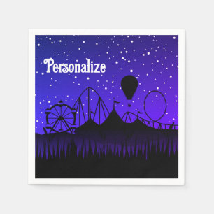 Carnaval nacht zomer kermis rit zwart blauw servet