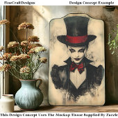 Carnaval Noir figuur, gezicht make-up CG1 decoupag Tissuepapier