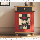 Carnaval Noir figuur, gezicht make-up CG1 decoupag Tissuepapier