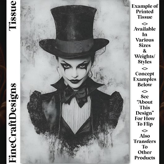 Carnaval Noir figuur, gezicht make-up CG1B decoupa Tissuepapier