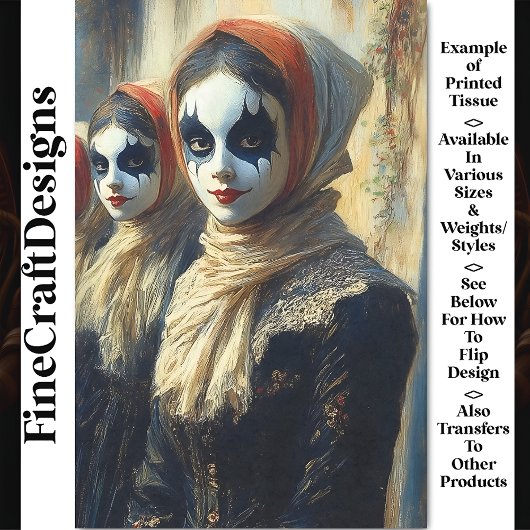 Carnaval Noir Geschilderde Gezichtsacteurs BK1 Déc Tissuepapier