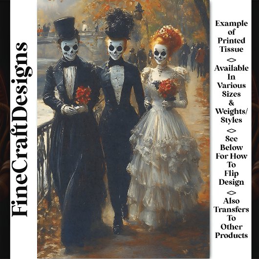 Carnaval Noir Skull Mask Actors BK2 Decoupage Tissuepapier