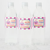 Carnaval of Circus, Hot Roze Verjaardag Spectacula Waterfles Etiket (Flessen)