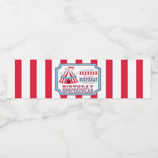 Carnaval of Circus, Verjaardag Waterfles Etiket (Enkel label)