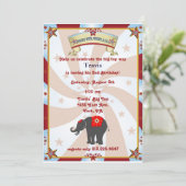  carnaval of circus verjaardagsuitnodiging kaart (Staand voorkant)