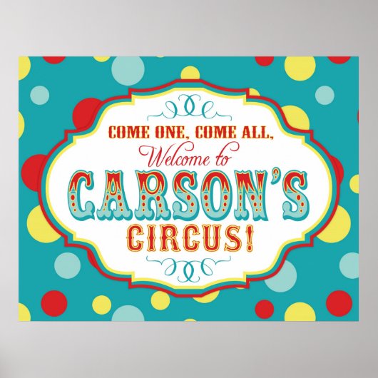 Carnaval of Circus Welcome Sign Carson Poster (Voorkant)