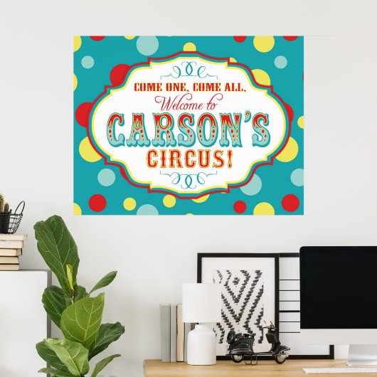 Carnaval of Circus Welcome Sign Carson Poster (Thuiskantoor)