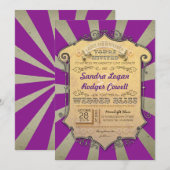 Carnaval paarse huwelijksuitnodigingen kaart (Voorkant / Achterkant)
