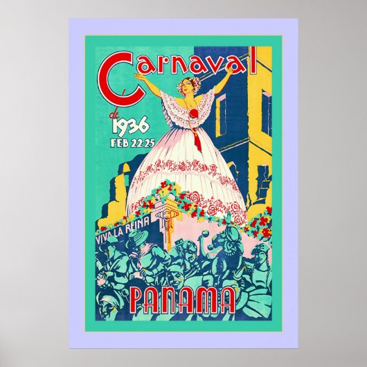 Carnaval ~ Panama ~ Vintage Travel Poster (Voorkant)