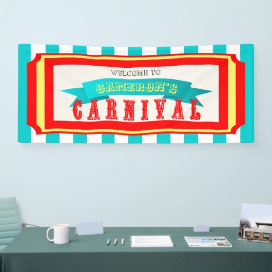 Carnaval Party Classic  stijl strepen Spandoek (Beurs)