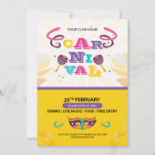 Carnaval Party Flyer-uitnodiging Kaart (Voorkant)