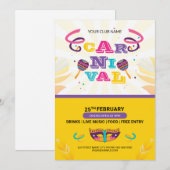 Carnaval Party Flyer-uitnodiging Kaart (Voorkant / Achterkant)