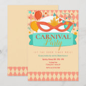 Carnaval Party Invitation Kaart (Voorkant / Achterkant)