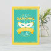 Carnaval Party Invitation Kaart (Staand voorkant)