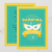 Carnaval Party Invitation Kaart (Voorkant / Achterkant)