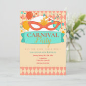 Carnaval Party Invitation Kaart (Staand voorkant)