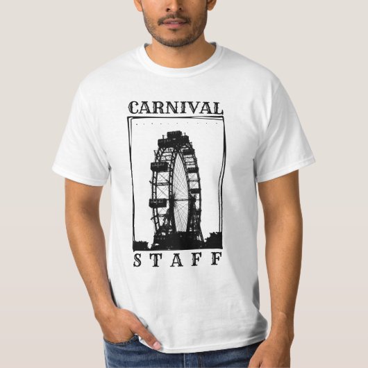 Carnaval Personeel – Retro Festival & Fair Worker T-shirt (Voorkant)
