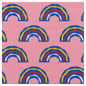 CARNAVAL - Primaire Kleur Retro Regenbogen op Roze Stof (Close Up)