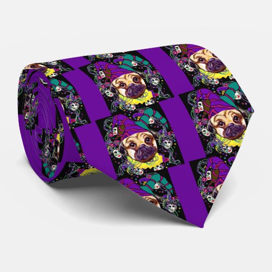 CARNAVAL PUG STROPDAS (Opgerold)
