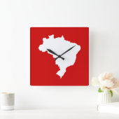 Carnaval Red Festive Brazilië op Emporio Moffa Vierkante Klok (Huis)