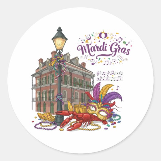Carnaval Ronde Sticker (Voorkant)