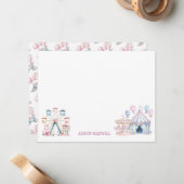 Carnaval Schattig Verjaardag Budget Bedankt Notitiekaartje (Voorkant / Achterkant in situ)