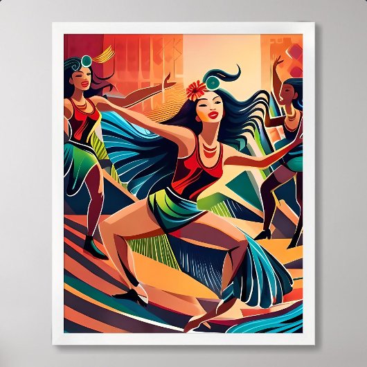 Carnaval schilderij: Dans vieren in Rio Streets Poster