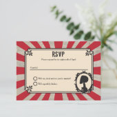 Carnaval Skeleton Skull Steampunk Wedding RSVP Kaartje (Staand voorkant)