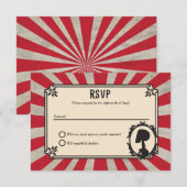 Carnaval Skeleton Skull Steampunk Wedding RSVP Kaartje (Voorkant / Achterkant)