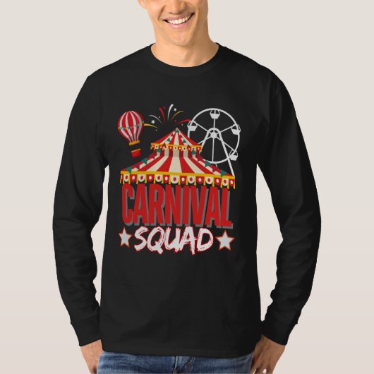 Carnaval Squad Grappig Circus Party Personeel Kost T-shirt (Voorkant)