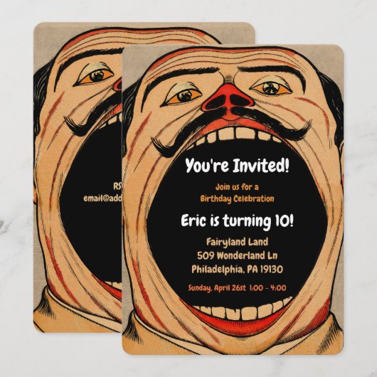 Carnaval Style Verjaardagsfeest Kaart (Voorkant / Achterkant)