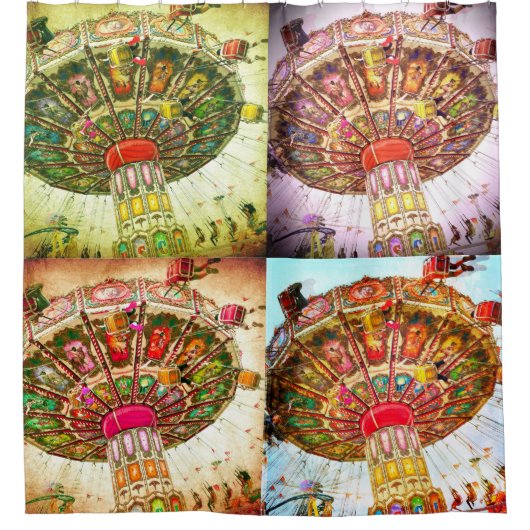 Carnaval swing ritpatroon retro kleurrijk douchegordijn (Voorkant)