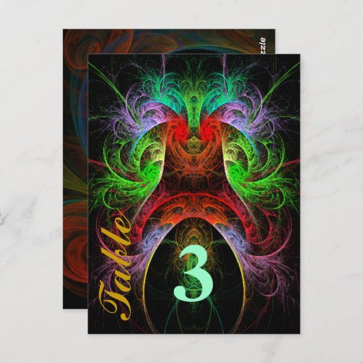 Carnaval Table Number Briefkaart (Voorkant / Achterkant)