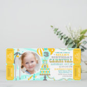 Carnaval Tent Cake Verjaardag Uitnodigingen (Staand voorkant)