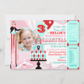 Carnaval Tent Cake verjaardagsuitnodiging Kaart (Voorkant)